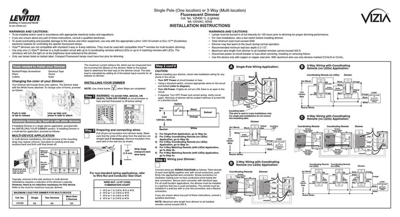Leviton VZH08-1L User manual