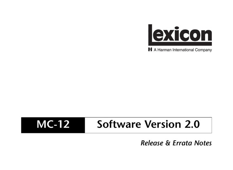 Lexicon MC-12 Balanced Instruction Manual