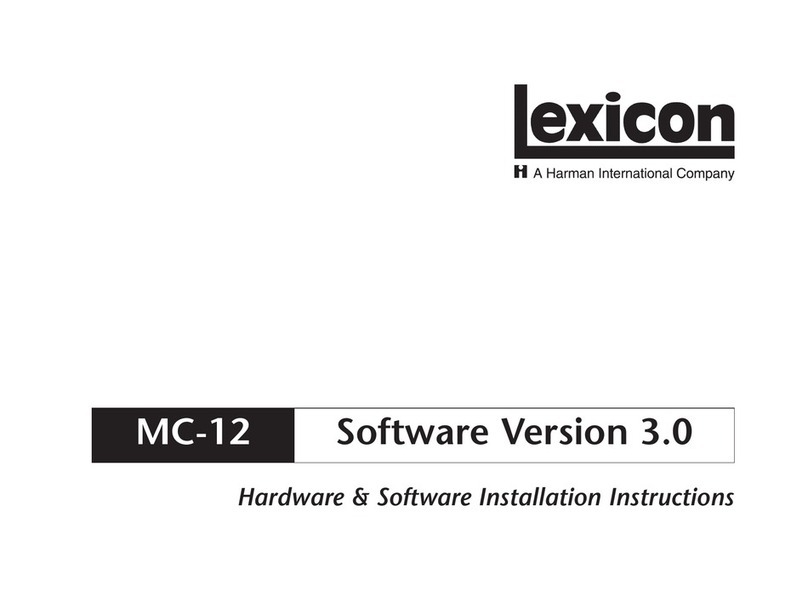 Lexicon MC-12 Balanced Hardware installation instructions