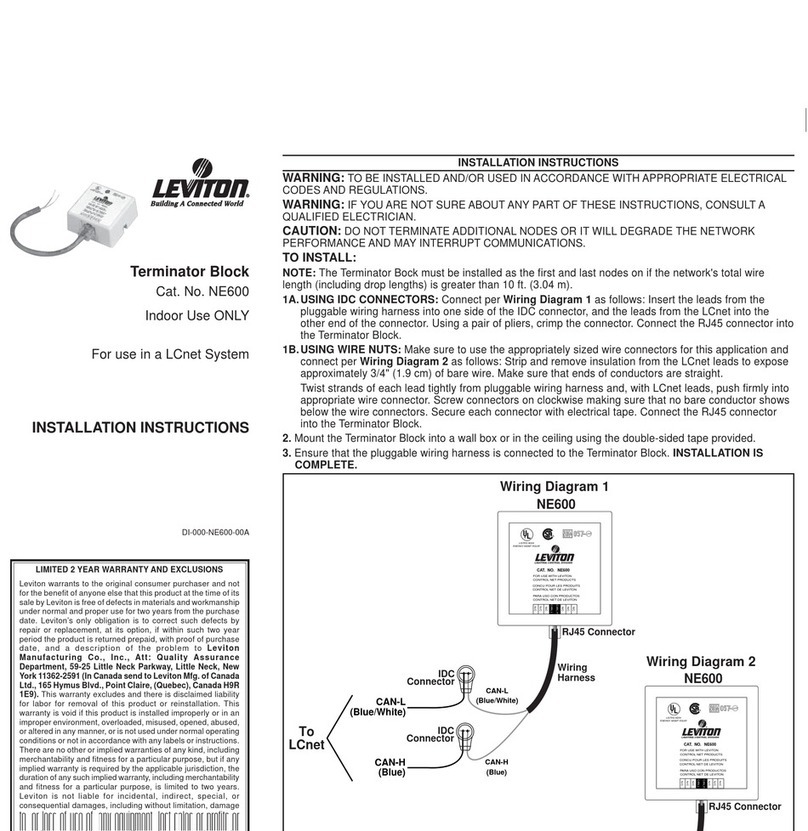 Leviton NE600 installation instructions