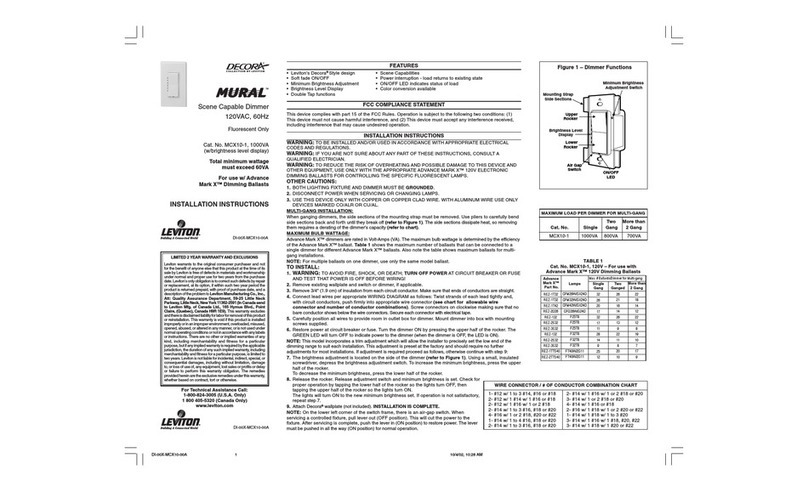 Leviton Decora Mural MCX10-1 User manual