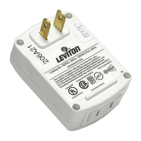 Leviton Vizia RF RZP03-1LW User manual