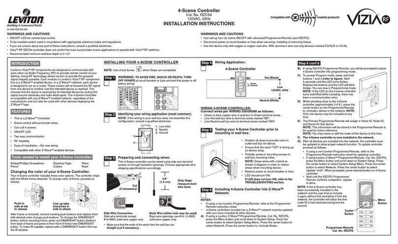Leviton RZCS4 installation instructions Leviton RZCS4 installation instructions