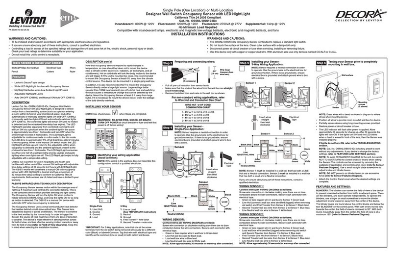 Leviton OSS10-IDx installation instructions Leviton OSS10-IDx installation instructions