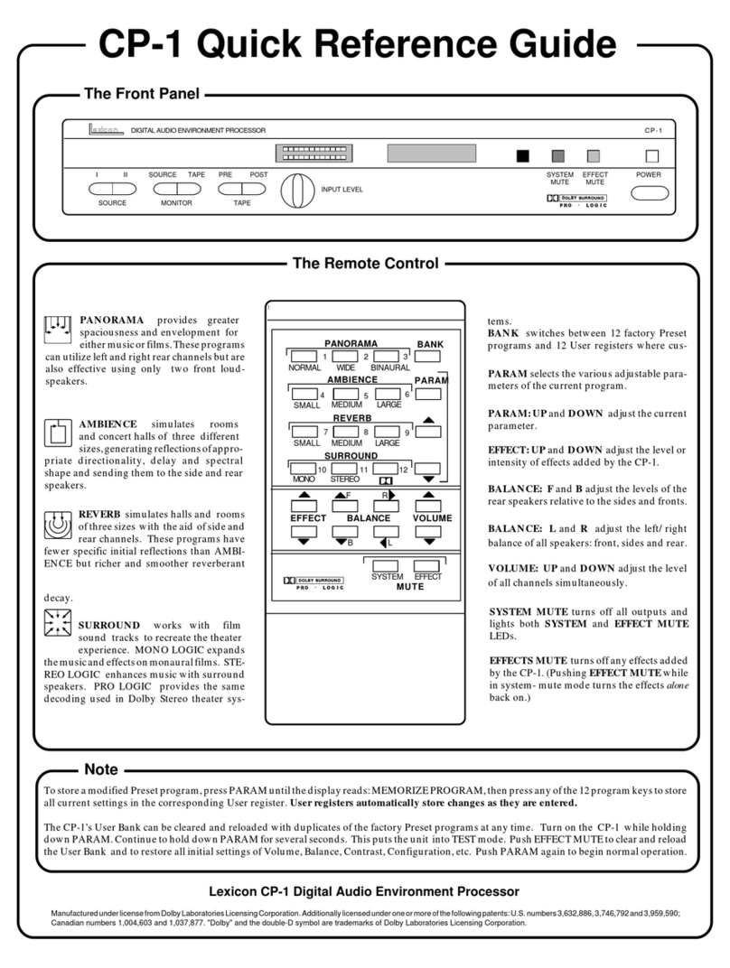Lexicon CP-1 User manual
