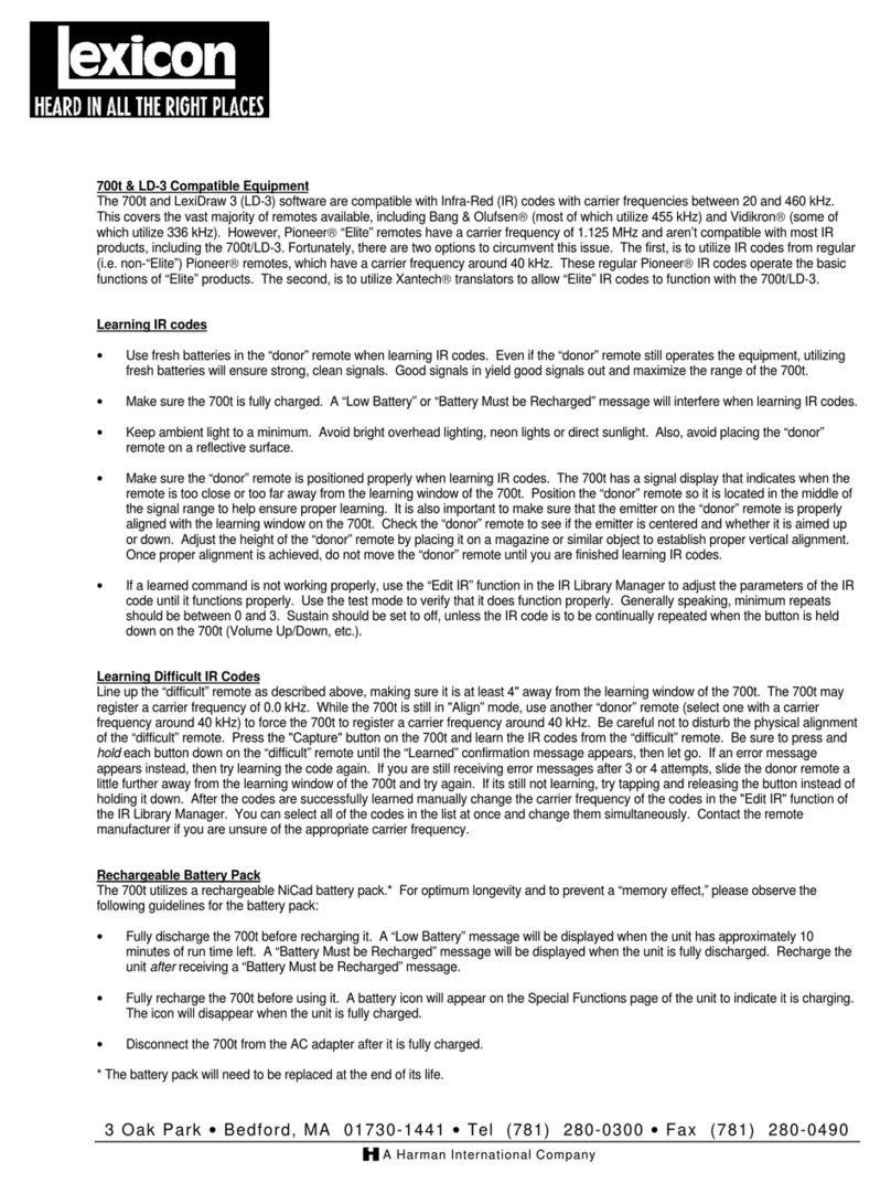 Lexicon 700t Administrator guide