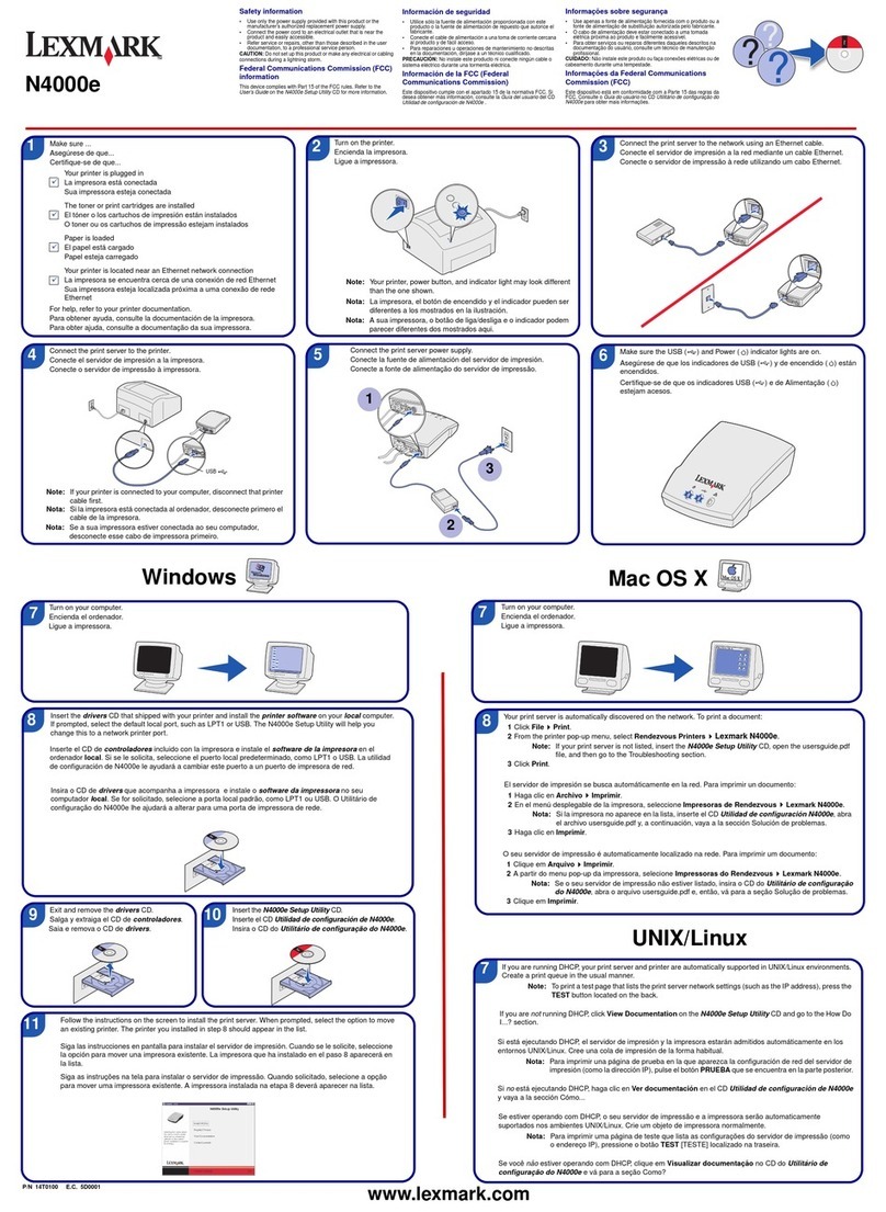 Lexmark N4000e - Print Server - USB User manual