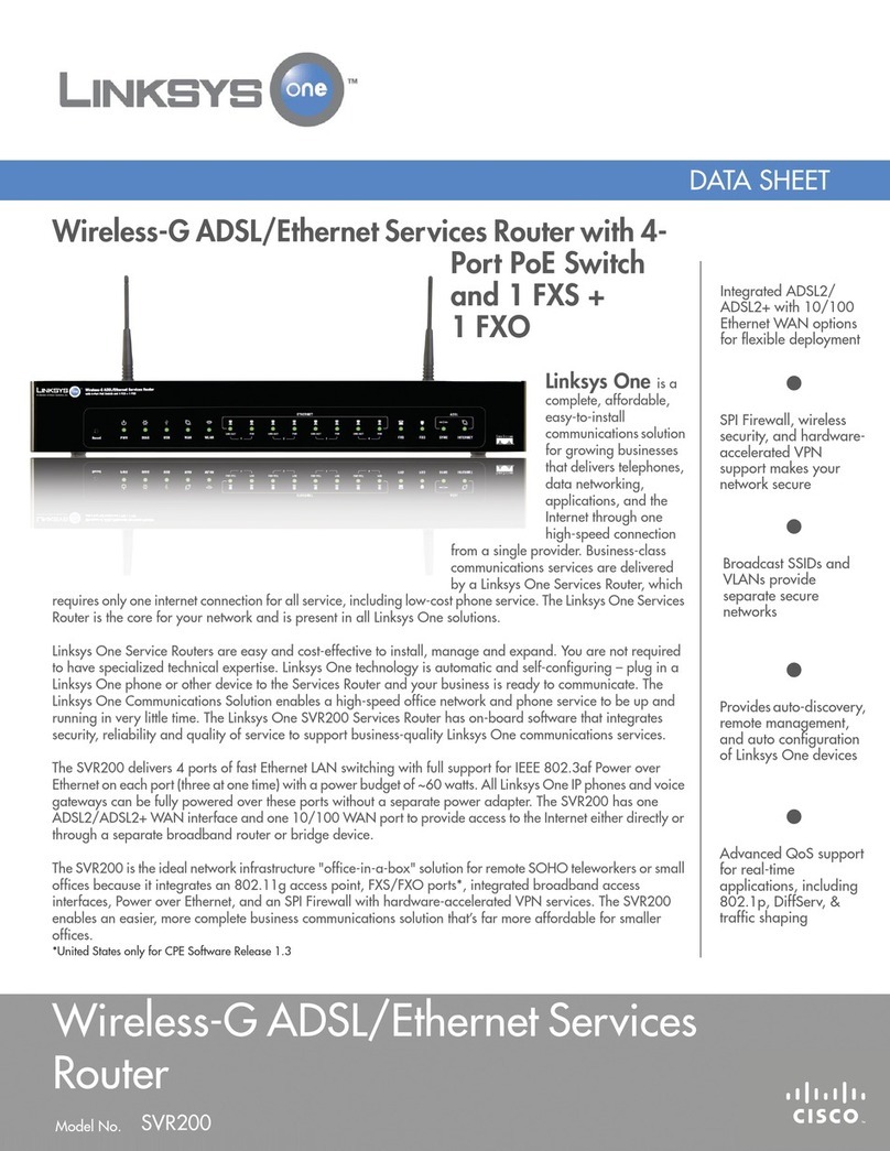 Linksys SVR200 - One Wireless-G ADSL/EN Services Router... User manual