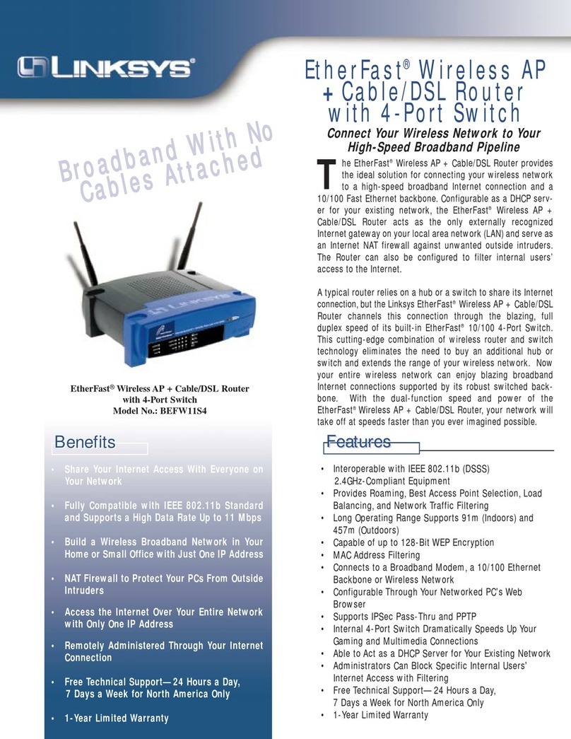Linksys EtherFast Instant Broadband BEFW11S4 User manual