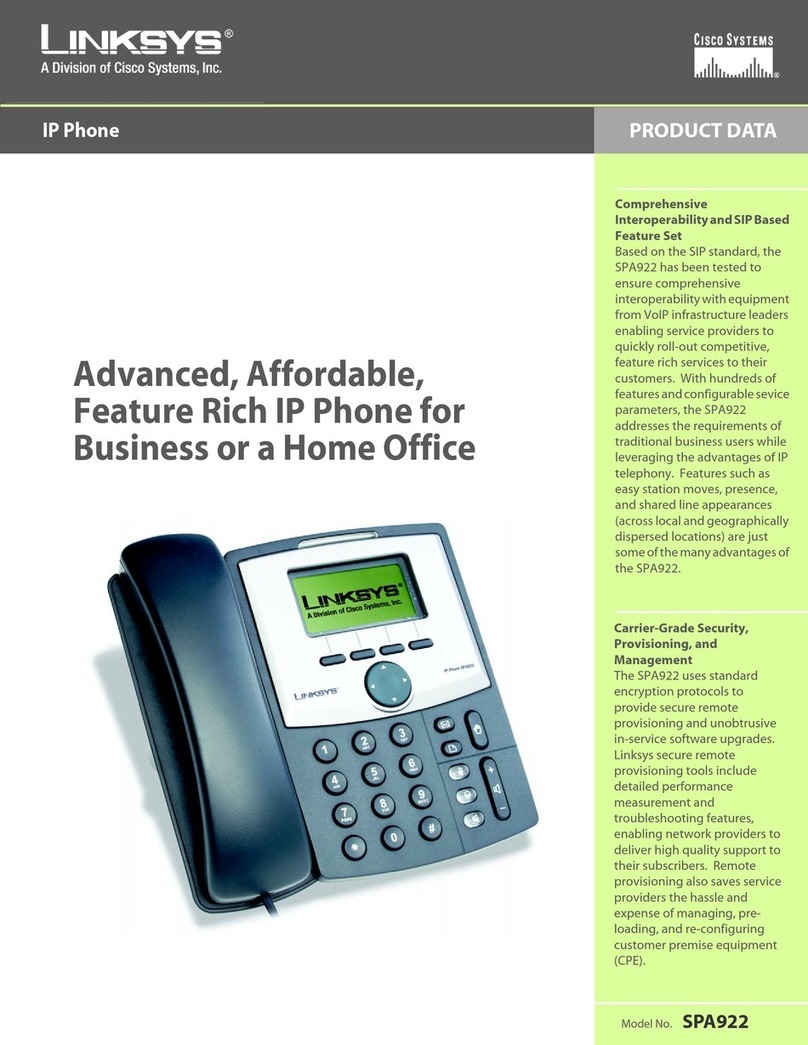 Linksys SPA922 - IP Phone With Switch Operation manual