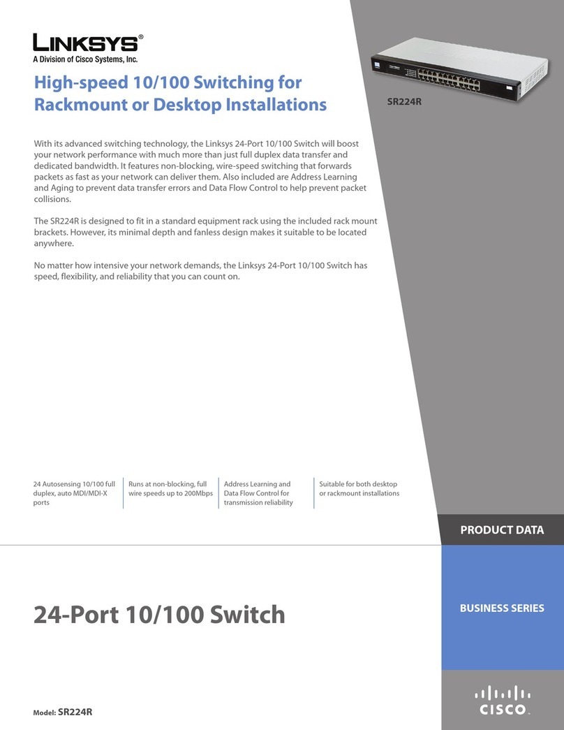 Linksys SR224R - 10/100 Switch - Chassis Operation manual