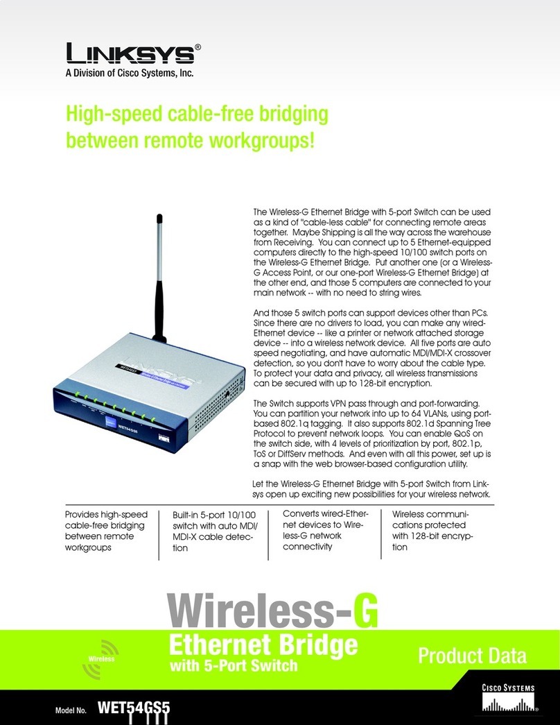 Linksys WET54GS5 - Wireless-G EN Bridge Operation manual