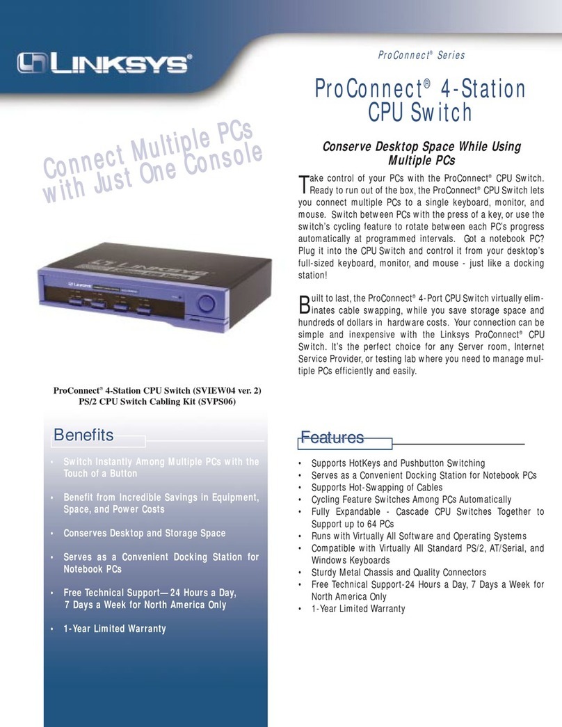 Linksys SVIEW04 - ProConnect CPU Switch KVM User manual