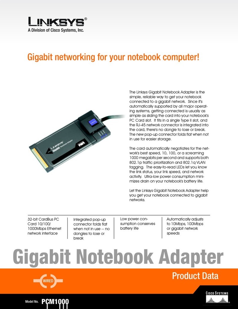 Linksys PCM1000 - Cisco 10/100/1000 CARDBUS MOBILE... Operation manual