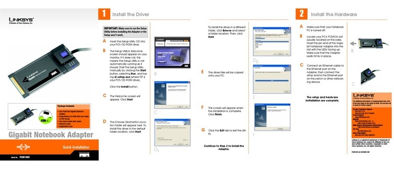 Linksys PCM1000 - Cisco 10/100/1000 CARDBUS MOBILE... Original operating instructions Linksys PCM1000 - Cisco 10/100/1000 CARDBUS MOBILE... Original operating instructions