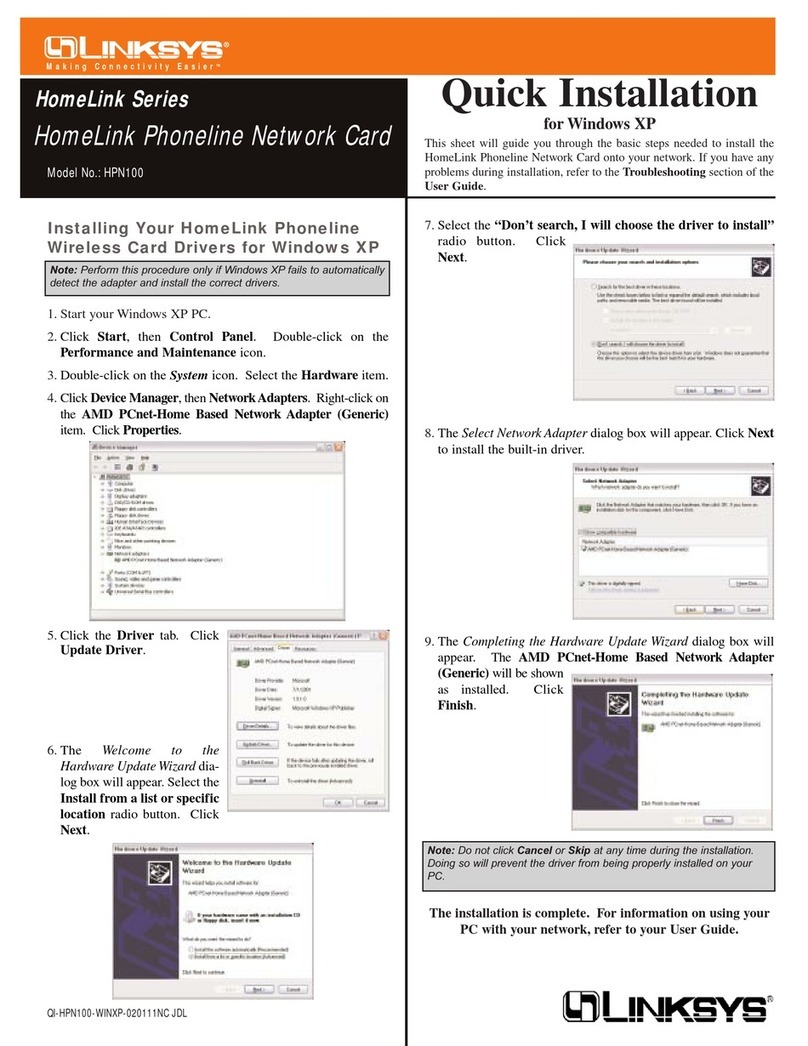 Linksys HomeLink HPN100 Original operating instructions