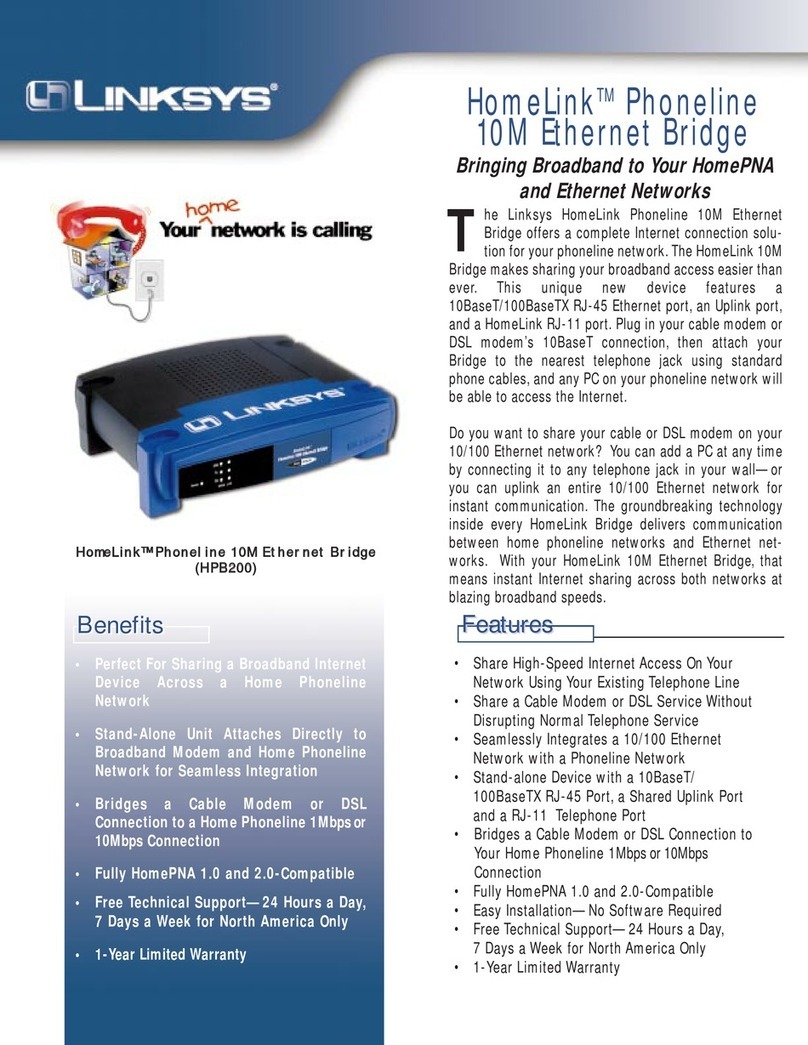 Linksys HomeLink HPB200 User manual