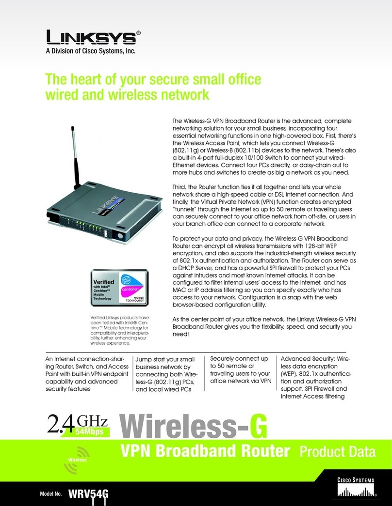 Linksys WRV54G - Wireless-G VPN Broadband Router... Operation manual