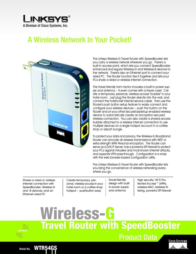 Linksys WTR54GS Product data