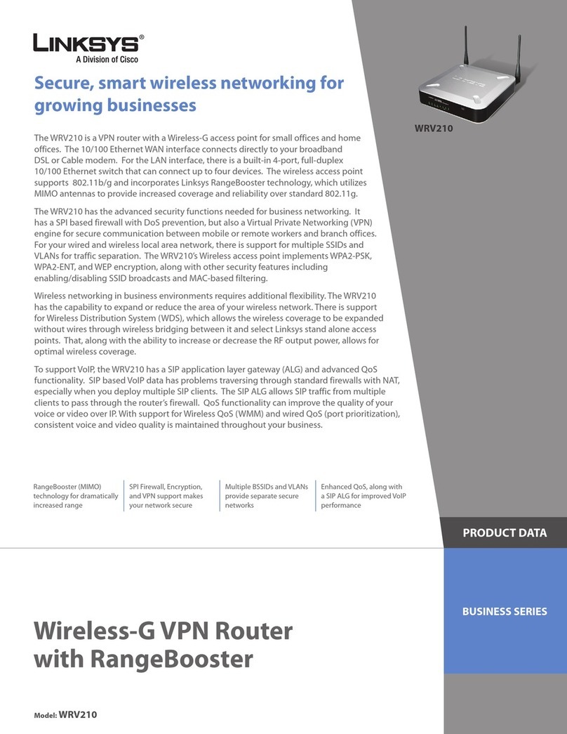 Linksys WRV210 - Wireless-G VPN Router Operation manual