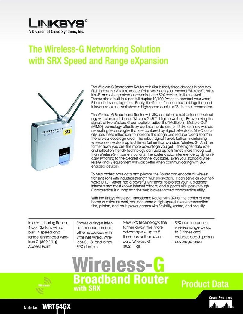 Linksys WRT54GX - Wireless-G Broadband Router Operation manual