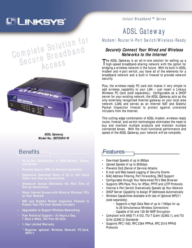 Linksys BEFDSR41W - ADSL Modem + Router Specifications