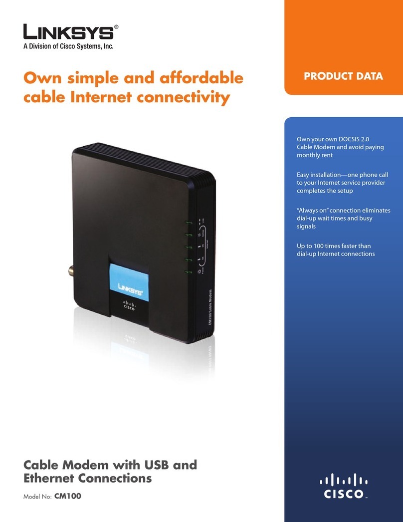 Linksys CM100 - Cable Modem With USB Operation manual