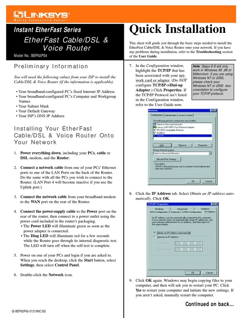 Linksys BEFN2PS4 - EtherFast Cable/DSL And Voice... Original operating instructions Linksys BEFN2PS4 - EtherFast Cable/DSL And Voice... Original operating instructions