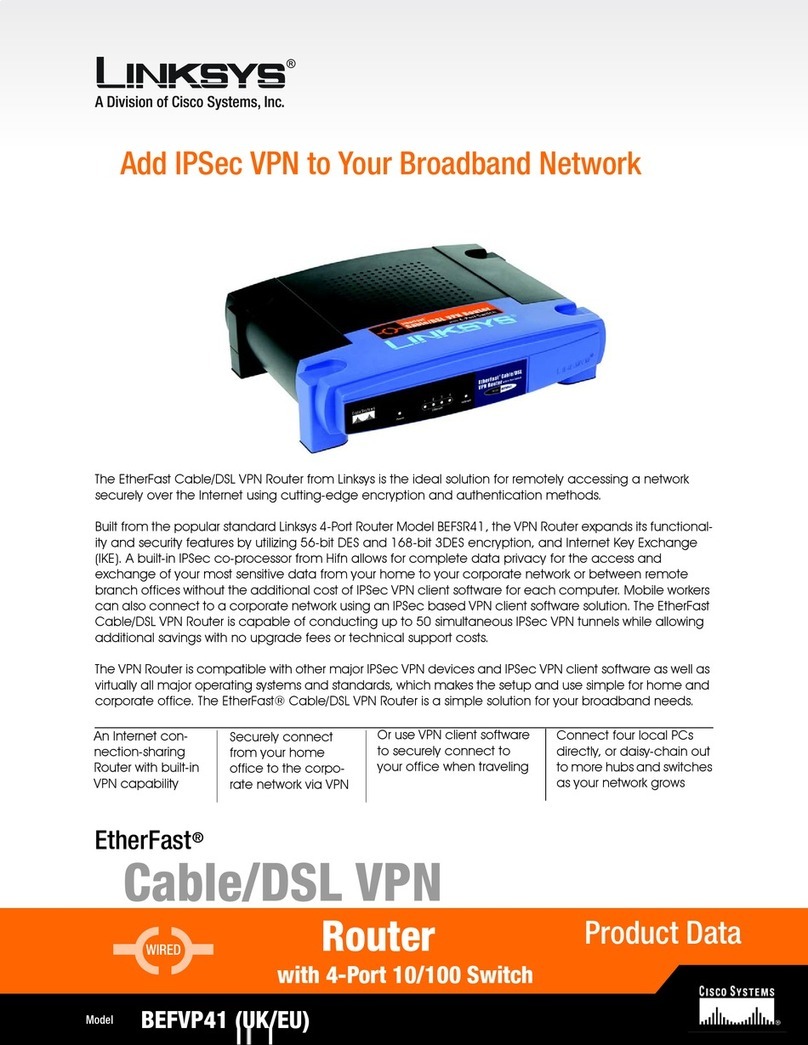 Linksys BEFVP41 - EtherFast Cable/DSL VPN Router Operation manual