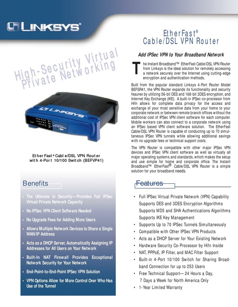 Linksys BEFVP41 - EtherFast Cable/DSL VPN Router User manual