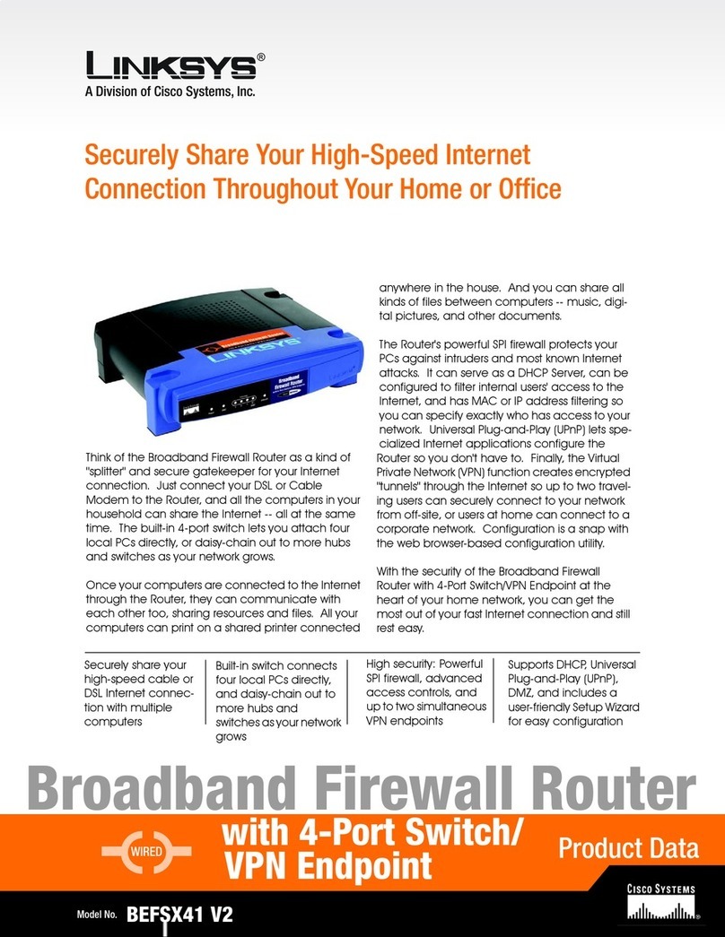 Linksys BEFSX41 - Instant Broadband EtherFast Cable/DSL Firewall... Operation manual