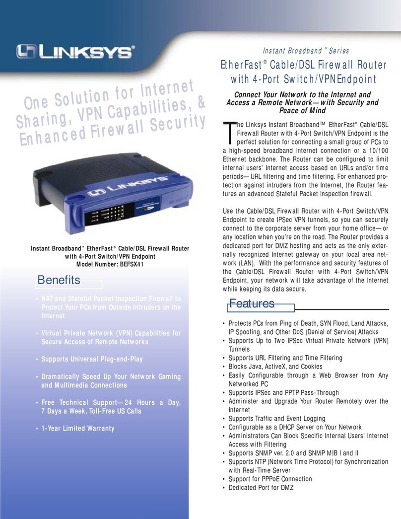 Linksys BEFSX41 - Instant Broadband EtherFast Cable/DSL Firewall... User manual