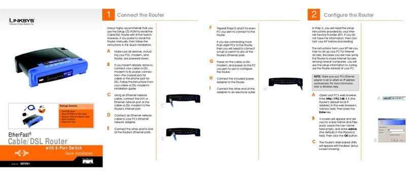 Linksys BEFSR81 - EtherFast Cable/DSL Router Original operating instructions
