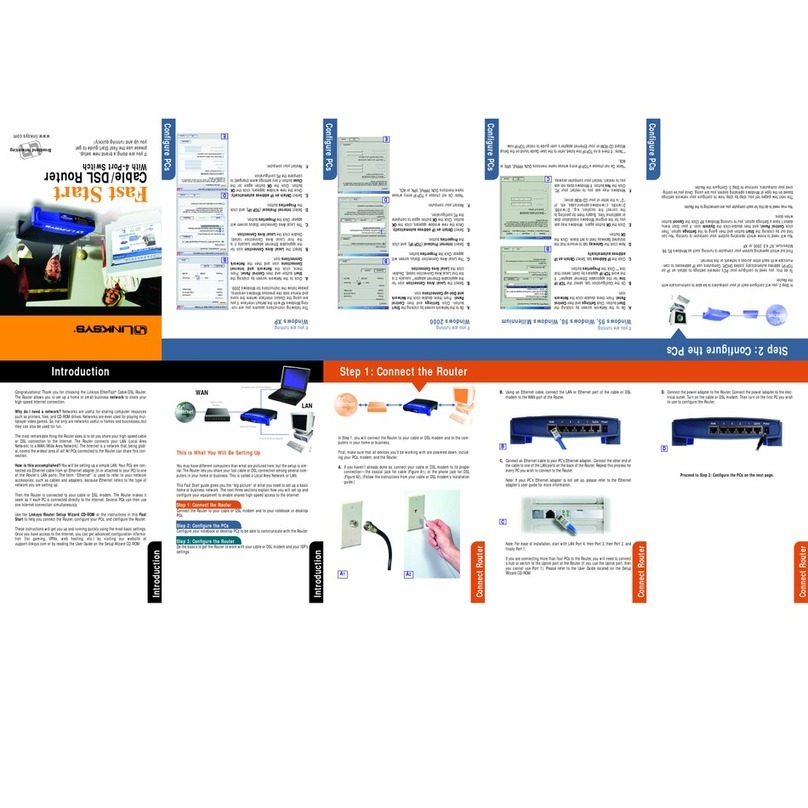 Linksys BEFSR41 - EtherFast Cable/DSL Router Fast start guide Linksys BEFSR41 - EtherFast Cable/DSL Router Fast start guide