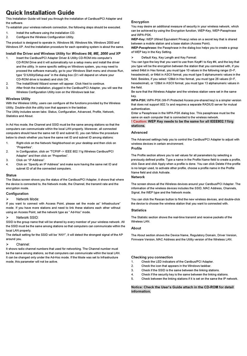 Linkskey LKW-G553 Quick installation guide
