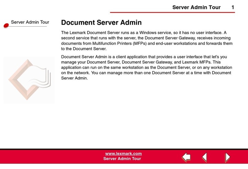 Lexmark Document Server Admin User manual Lexmark Document Server Admin User manual