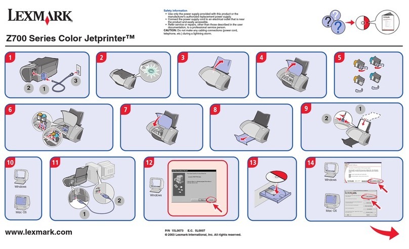 Lexmark Color Jetprinter Z700 Series User manual