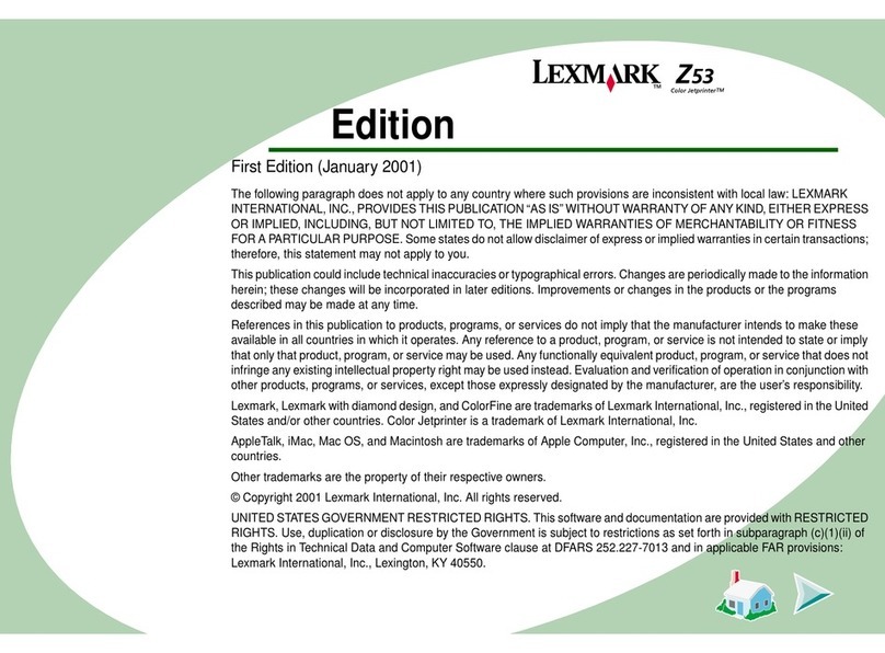 Lexmark Color Jetprinter Z53 User manual
