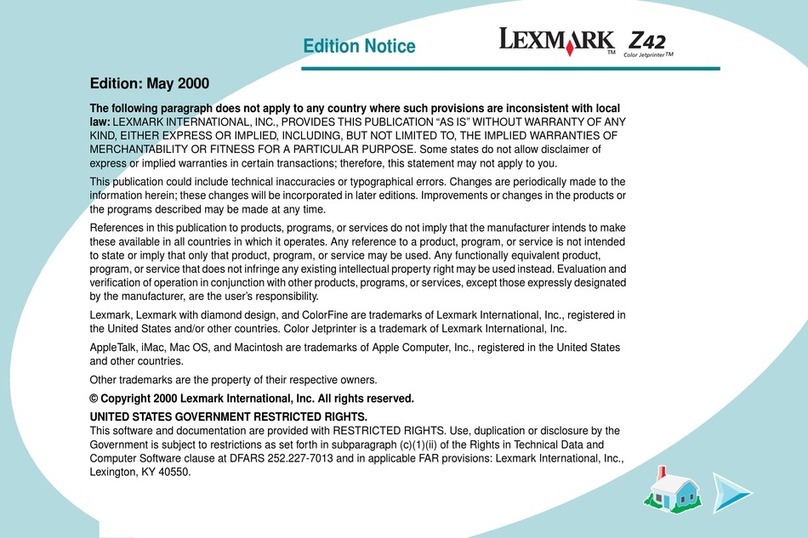 Lexmark Color Jetprinter Z42 User manual