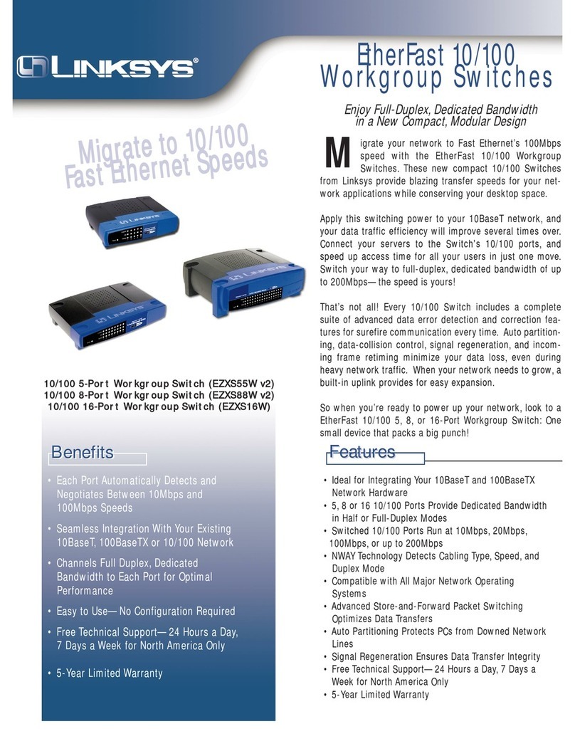 Linksys EZXS16W - EtherFast 10/100 Workgroup Switch User manual
