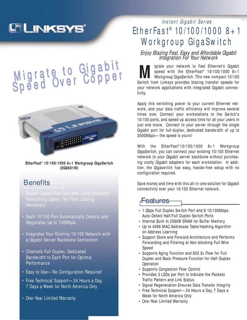 Linksys EtherFast EG0801W Specifications