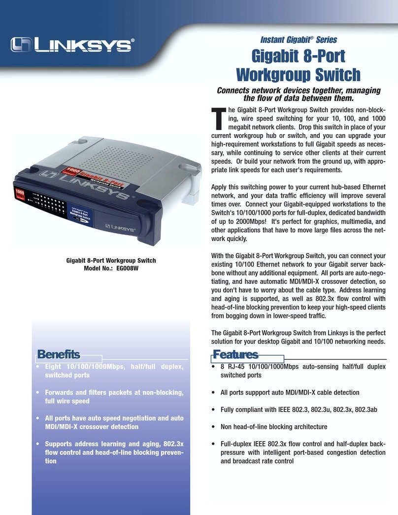 Linksys EG008W - Instant Gigabit Workgroup Switch User manual