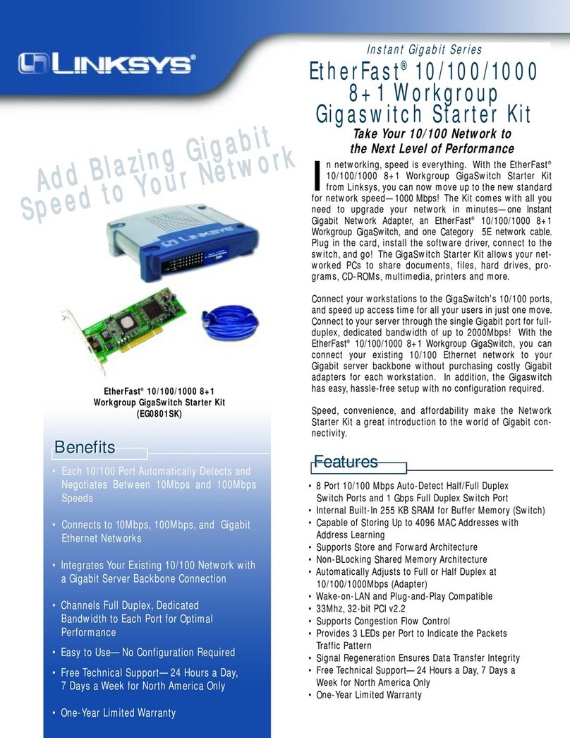 Linksys EG0801SK - EtherFast Network Starter Specifications