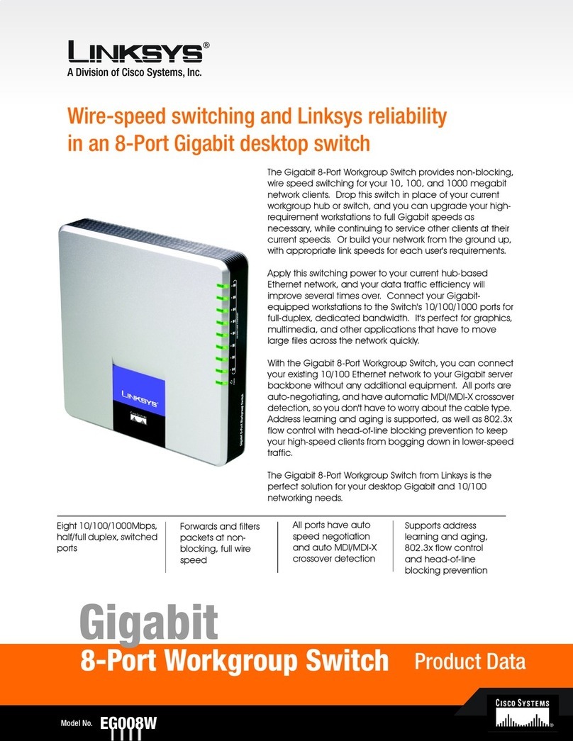 Linksys EG008W - Instant Gigabit Workgroup Switch User manual