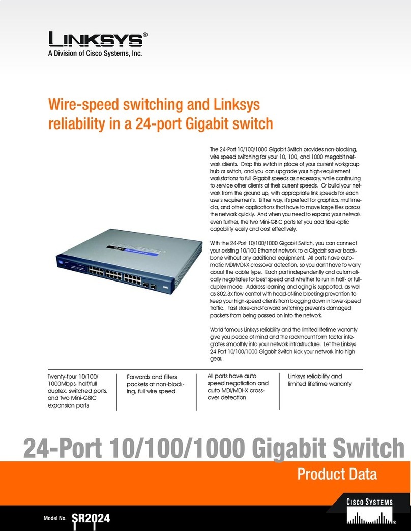 Linksys SR2016 - Cisco - 10/100/1000 Gigabit Switch Operation manual Linksys SR2016 - Cisco - 10/100/1000 Gigabit Switch Operation manual