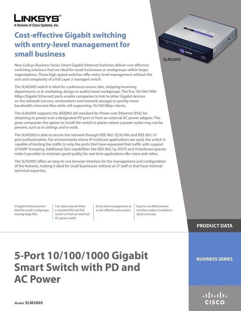 Linksys SLM2005 Product data