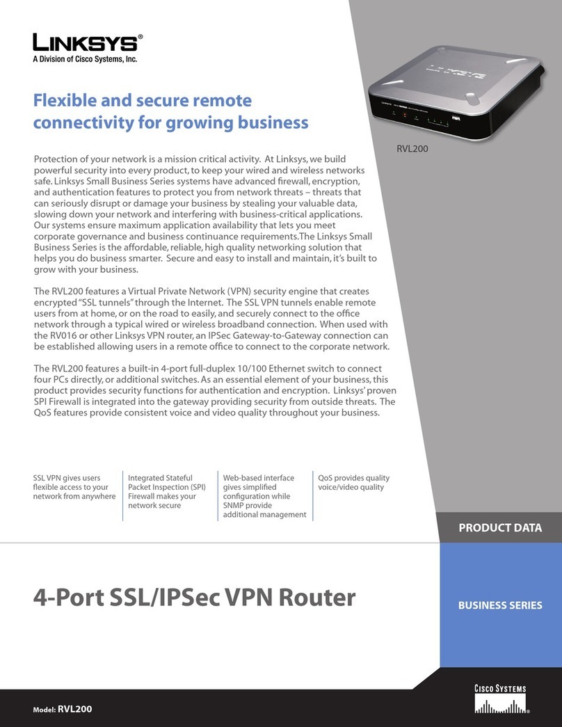 Linksys RVL200 Operation manual Linksys RVL200 Operation manual