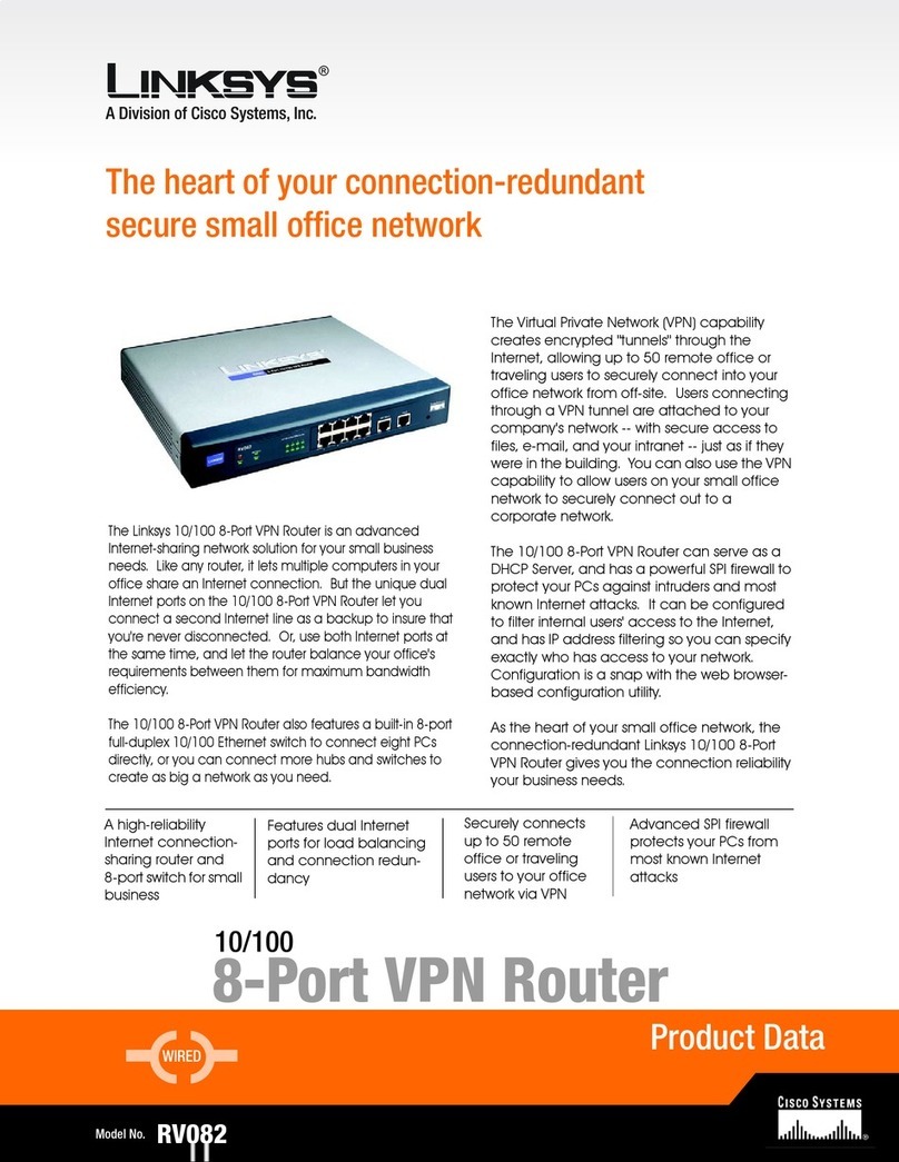 Linksys RV082 Operation manual