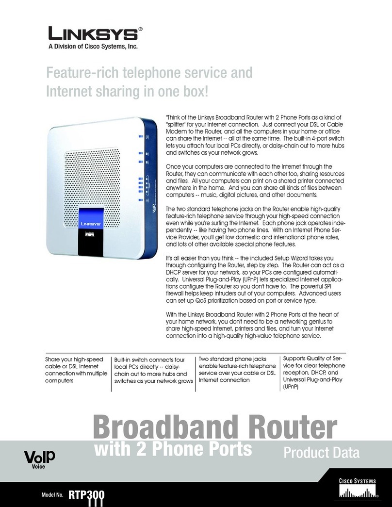 Linksys RTP300 - Broadband Router With 2 Phone Ports Operation manual Linksys RTP300 - Broadband Router With 2 Phone Ports Operation manual