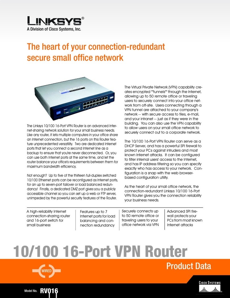 Linksys RV016 Operation manual